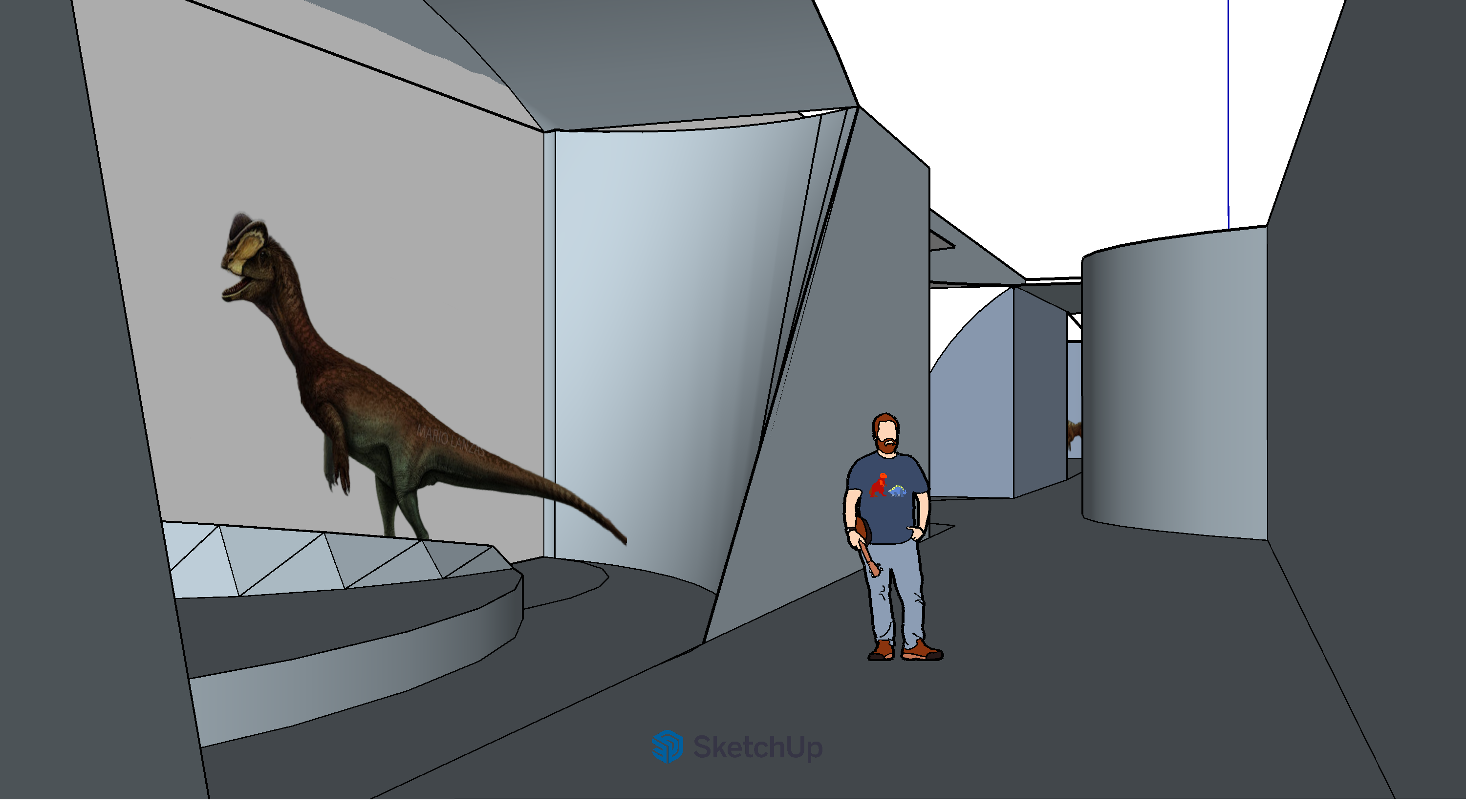 Jurassic night forest render